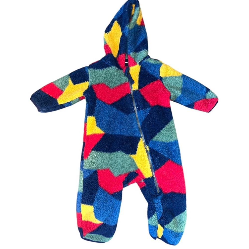 Hanna Andersson Red and Blue Bodysuit with Hood